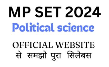 MP SET 2024 Political Science Syllabus